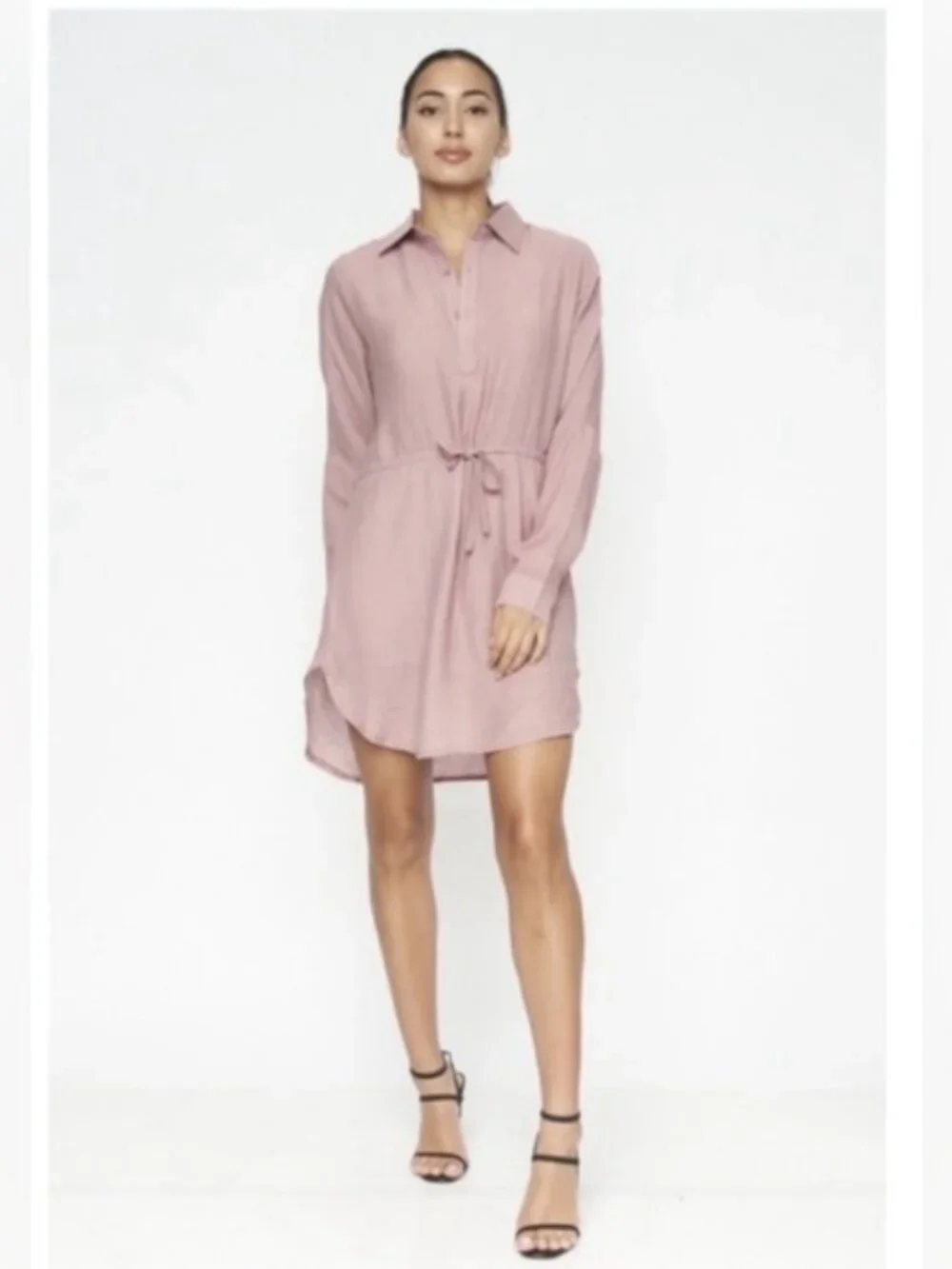 Elegant Pink Shirt Dress size small new - Picture 1 of 3
